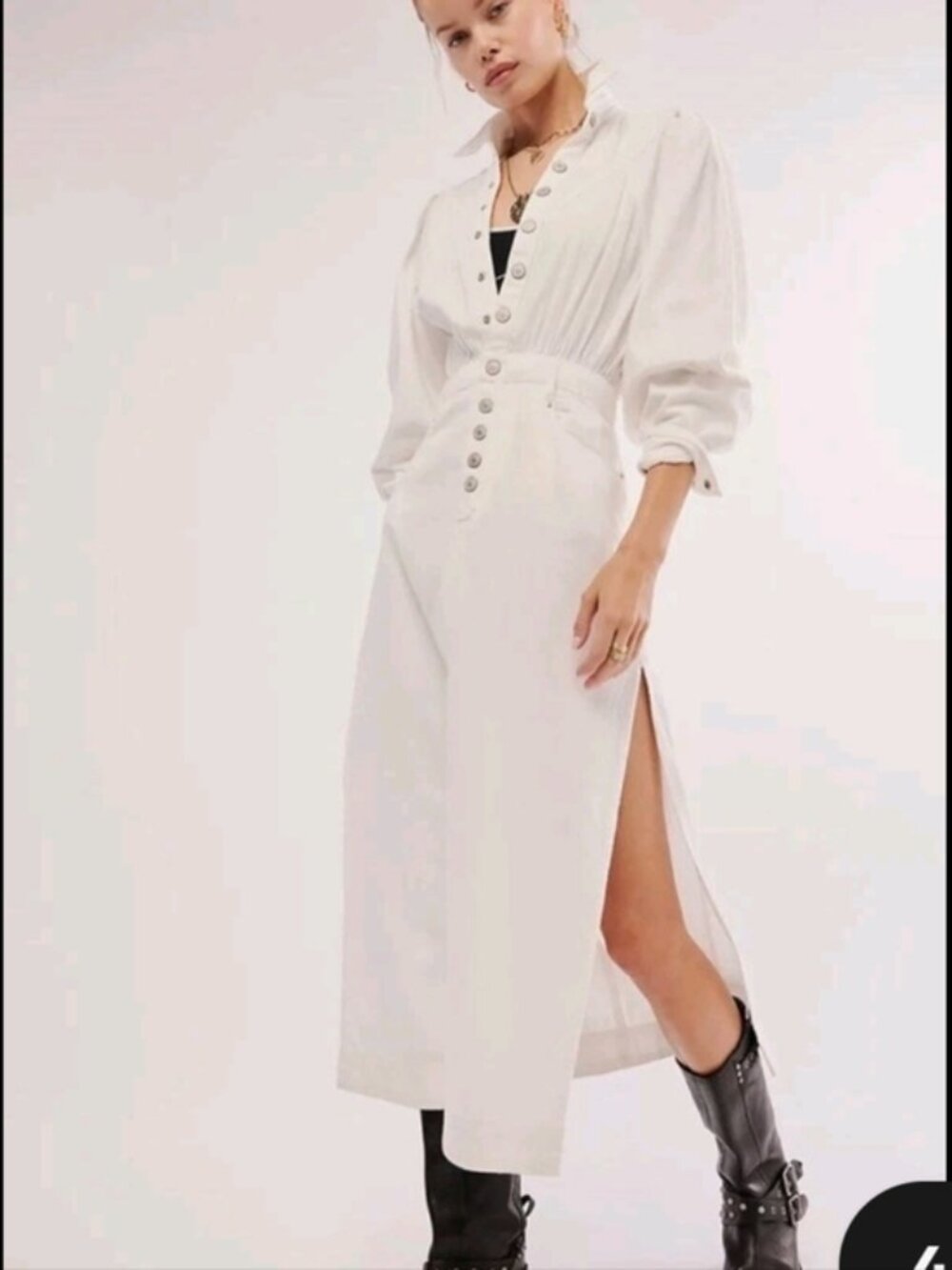 Free People Ivory Boho Maxi Dress Size XL